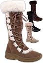 BEARPAW Pasador Womens Boots Fur Suede Black
