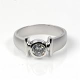 Sterling Silver Ring with Clear CZ - Size: 5-10