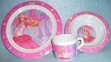 Barbie Dish Set - Plate - Bowl - Cup