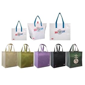 3 Insulated Tote Bags, White Combo+Reusable Grocery Tote Bag 5 Pack Combo by CYMA