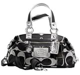 Coach Signature Op Art Lurex Ashley Convertiable Satchel Bag Purse 15860 Black White Reviewed