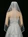 1T 1 Tier Rhinestone Crystal Rattail Edge Veil - Fingertip Length 36