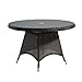 Outdoor Rattan Black Garden Dining Table Glass Top