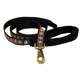 EK Ekcessories 10395C-D73-AM Designer Fleece Handle Big Wolf 6' Pink Flower Dog Leash