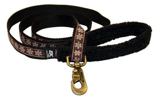 EK Ekcessories 10395C-D73-AM Designer Fleece Handle Big Wolf 6' Pink Flower Dog Leash