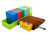 Meta-U 4 Compartment Weekly Plastic Pills Dispenser Boxes with a Pouch Gift