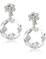 Suzanne Kalan "The Classics" White Gold Round White Topaz Earrings