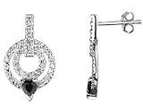 Sterling Silver Earrings with Black and White Cubic Zirconia (CZ)