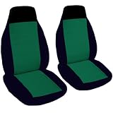 2 black and emerald green blue seat covers for a 2010 Volkswagen Beetle. Side airbag... by Designcovers