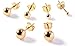 5 Pair Set Sterling Silver Round Ball Stud Earrings with Matching Backings, 2mm, 3mm, 4mm, 5mm, & 6mm, By Regetta Jewelry