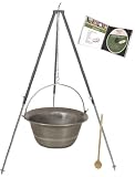Gulaschkessel Set 30Liter Eisen Teleskopgestell 180 cm DVD Kochlöffel