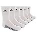 adidas Kids-Boy's/Girl's Cushioned Crew Socks (6-Pair), White/Black/Light Onix, Large