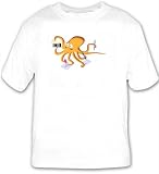 T-shirt with octopus, pictures, reporter, artist, cartoons, camera, cartoon, photographer, animal