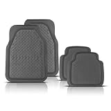 Car Floor Mats Ultra Premium 100% Rubber Diamond Pattern Gray 4 Piece Set