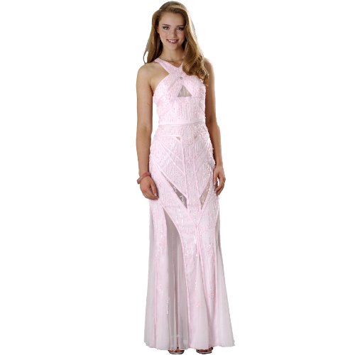 Formal Evening Gown. Beaded Dress for Prom - Party Dress by Sean Collection (50199) Pink