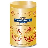 Ghirardelli Chocolate Squares (Milk Caramel; Dark Mint; 60% Dark; Dark Caramel), 7.88-Ounce Ornament Oval Tins (Pack of 3)