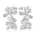 Sterling Silver 0.20 Carat Diamond Floral Hoop Earrings