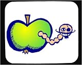 Decorated Mouse Pad with green, apple, pirate, smiling, caterpillar