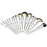 FASH britannique 2011 Brush Set cosmétique Série avec étui en cuir, de chèvre et de cheval, 16 pièces