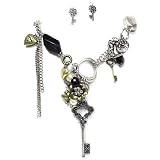 Victorian Inspired Key Charm Necklace Set; 18