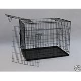 48" Three Doors Dog Pet Bed House Folding Metal Crate Cage Kennel W/metal Pan and Free Divider