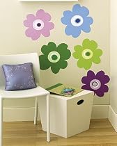 Wallies Mural Pop Retro Flowers Girls Wallpaper Mural