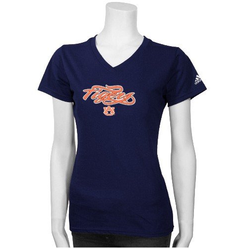 adidas Auburn Tigers Navy Blue Ladies Aerial T-shirt