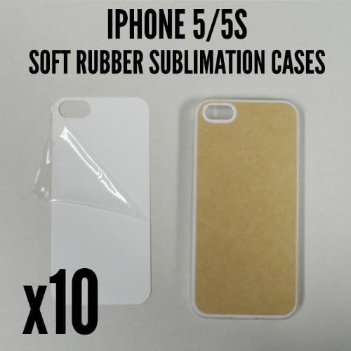 10 Clear Blank iPhone 5 / 5S Rubber case Printable for heat and sublimation printing/Personalize/10 cases+10 insert