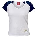 San Diego Chargers Women's White Superspeed Sparkling Raglan T-Shirt
