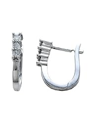 14K Yellow Gold 0.25cttw Three Stone Prong Set Round Diamond Clip On Earring