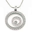 Infinity Necklace Swarovski CZ Diamonds Stainless Steel Inner Circle Pendant by Bucasi