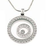 Infinity Necklace Swarovski CZ Diamonds Stainless Steel Inner Circle Pendant by Bucasi