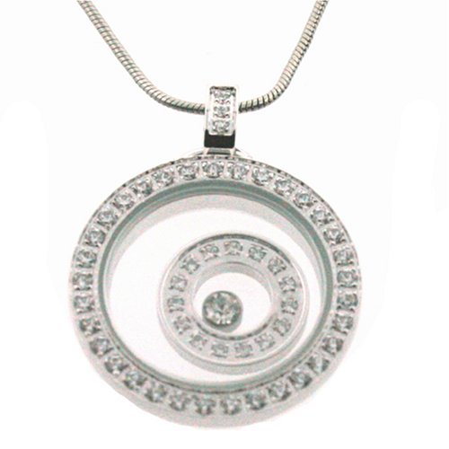 Infinity Necklace Swarovski CZ Diamonds Stainless Steel Inner Circle Pendant by Bucasi