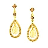 Dramatic Drops Crystal Embrace Golden Teardrop Earrings
