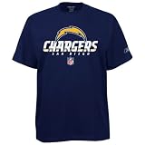 Reebok San Diego Chargers Navy Blue Sideline Word Mark T-shirt