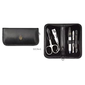 3 Swords - 5 Piece Manicure & Pedicure Case, made of high quality artificial Leather, Grade: Made in Solingen