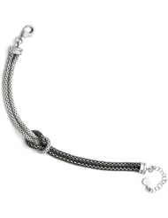 Leslies Sterling Silver Ruthenium Plated Mesh with 1.5in ext. Bracelet