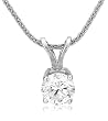 Platinum Round Diamond Solitaire Pendant (1/2 ct, G-H Color, VS2 Clarity) Platinum Round Diamond Solitaire Pendant (1/2 ct, G-H Color, VS2 Clarity)