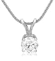 Platinum Round Diamond Solitaire Pendant (1/2 ct, G-H Color, VS2 Clarity)