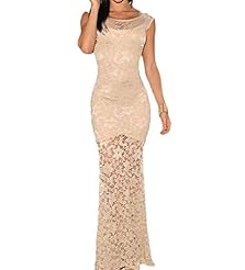 Sexy Cotton/Polyester Sheath Spring Summer Lace Wedding Dress/Maxi Dress 