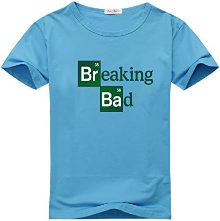 AngelaPinacho Mens Breaking Bad Tv Show Sky Blue T-shirts Size L
