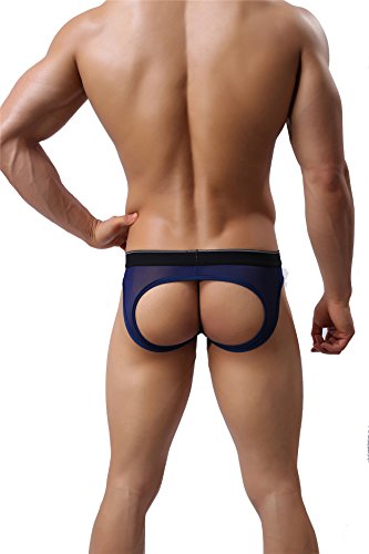 Barsty men s sexy buttocks thong hollow-out thong elast…
