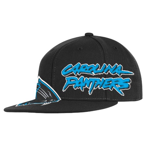 NFL Men's Carolina Panthers End Zone Flat Visor Flex Hat - Tw78Z (Black, Large/X-Large)