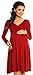 Zeta Ville - Womens Maternity Stretch Dress Empire Waist - Long Sleeves - 890c