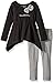 Calvin Klein Girls' Toddler Slub Jersey Tunic with Leggings Set, Black, 3T