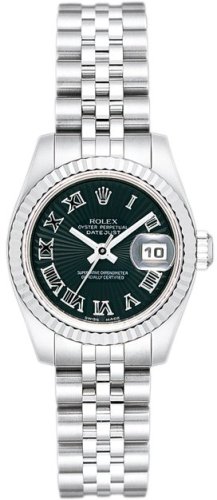 ROLEX デイトジャスト 179174 ブラックサンビーム ローマン [並行輸入品]画像