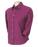 Devon & Jones Pink Three-Quarter-Sleeve Stretch Poplin Blouse. DP625W - Orchid - Large