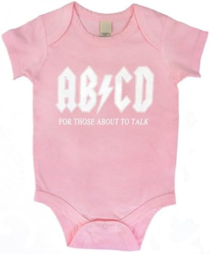 Kiditude AB/CD Pink Baby One Piece Bodysuit Romper, 18M