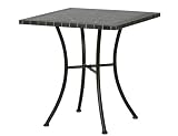 Siena Garden 524592 Tisch Flores, Gestell schwarz, Tischplatte in Mosaik-Optik, eckig, L 64 x B 64 x H 71cm