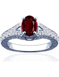 18K White Gold Oval Cut Ruby Fana Designer Ring (GIA Certificate)